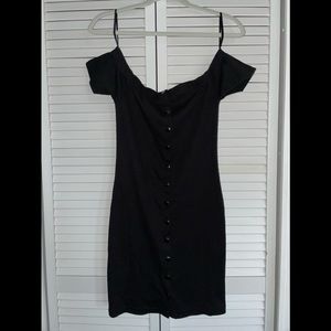 Missguided Black Button Down Dress.